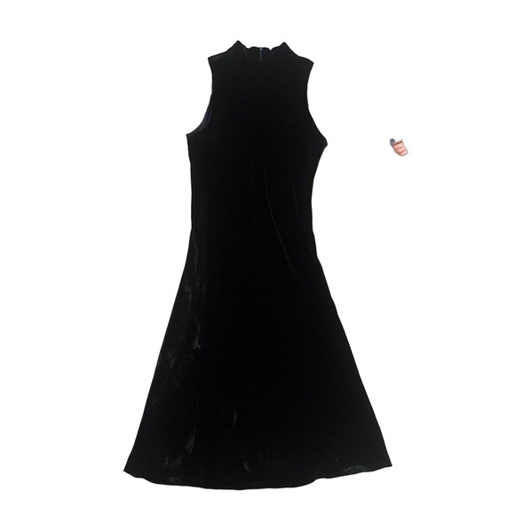 Lauren Ralph Lauren Dresses & Skirts - Women 8 LAUREN Ralph Lauren Sleeveless Mock Neck Black Velvet Velour Dress